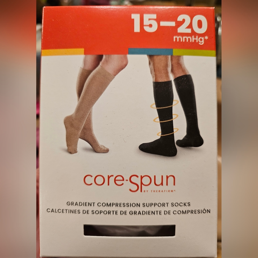 NIB Core-Spun Therafirm Compression Socks 15-20 mmHg - Khaki XL